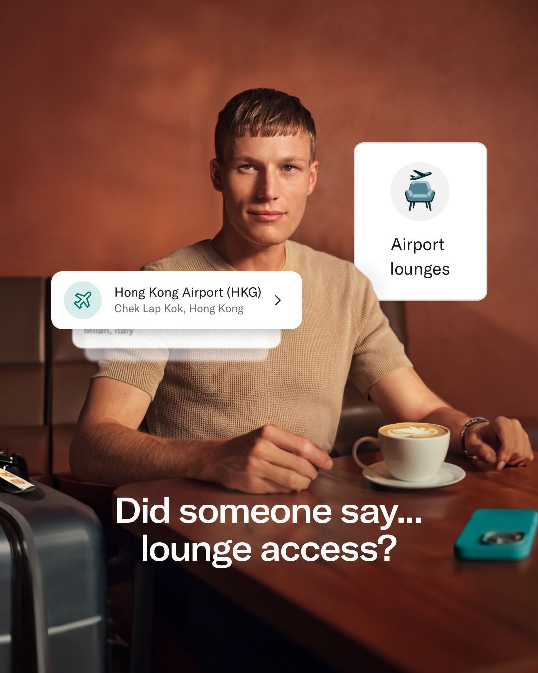 A travel-paperwork concierge at his counter